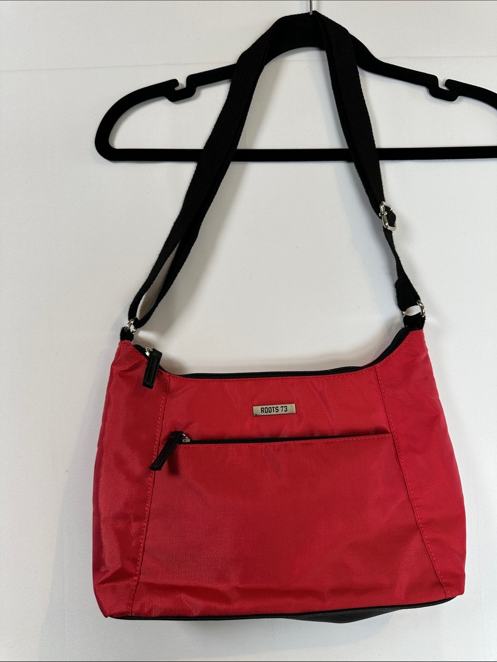 Roots 73 Red Nylon Convertible Crossbody Shoulder Bag Adjustable Strap
